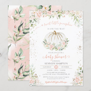 Sweet Little Pumpkin, Pink Herbst Kinderdusche Einladung