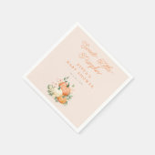 Sweet Little Pumpkin Pink & Orange Baby Dusche Serviette (Ecke)
