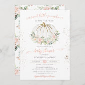 Sweet Little Pumpkin Soft Pink Autumn Baby Dusche Einladung (Vorne/Hinten)