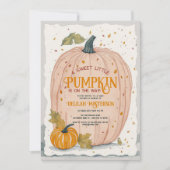 Sweet Little Pumpkin Watercolor Babydusche Einladung (Vorderseite)