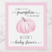 Sweet Little Pumpkin Watercolor Kindermädchendusch Weinetikett (Einzelnes Label)