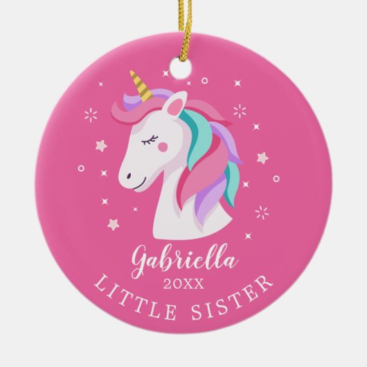 Sweet Little Sister Unicorn Weihnachtsschmuck (Vorne)