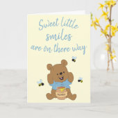 Sweet Little Smiles Bear Bumblebee Brown Karte (Gelbe Blume)