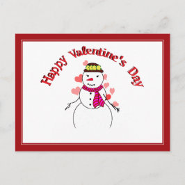 Sweet Little Snow Girl - Glücklicher Valentinstag Feiertagspostkarte