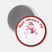Sweet Little Snow Girl - Glücklicher Valentinstag Magnet (Vorderseite/Rückseite)