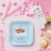 Sweet Little Teddy Bear Boy Baby Dusche Pappteller (Party)