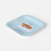 Sweet Little Teddy Bear Boy Baby Dusche Pappteller (Gewinkelt)