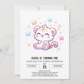 Sweet Little Tiger 1. Geburtstag Einladung