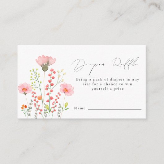 Sweet Little Wildblumen Windelwinddusche Begleitkarte (Vorderseite)