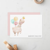 Sweet Llama Personalisiert Stationery Mitteilungskarte (Vorderseite/Rückseite Beispiel)