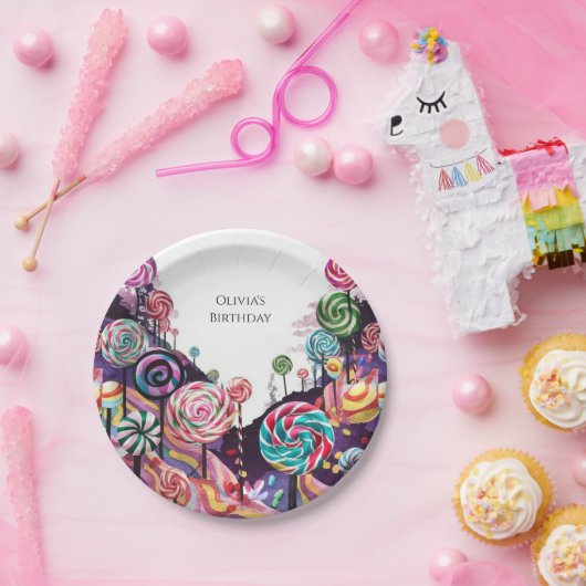 Sweet Lollipop Candyland Birthday Pappteller (Party)