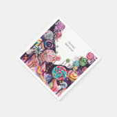Sweet Lollipop Candyland Birthday Serviette (Ecke)