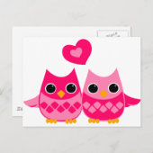 Sweet Love Owls Postkarte (Vorne/Hinten)