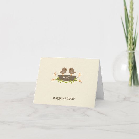 Sweet Love Wedding Thank You Note Cards Dankeskarte (Vorderseite)