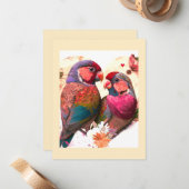 SWEET LOVEBIRD, VINTAGE, FARBHAFTE LIEBE MITTEILUNGSKARTE (Vorderseite/Rückseite Beispiel)