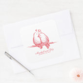 Sweet Lovebirds Valentine Wedding Sticker Siegel (Umschlag)