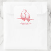 Sweet Lovebirds Valentine Wedding Sticker Siegel (Tasche)