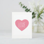 Sweet lovely pink heart love postkarte (Stehend Vorderseite)