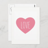 Sweet lovely pink heart love postkarte (Vorne/Hinten)