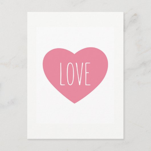 Sweet lovely pink heart love postkarte (Vorderseite)