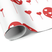 Sweet Lovely Romantic Red Hearts Geschenkpapier (Rolleneckpunkt)