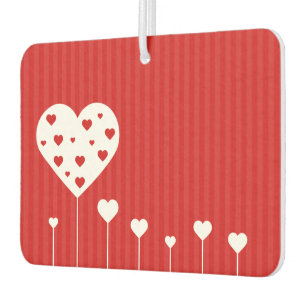Sweet Lovely Romantic Red White Hearts Autolufterfrischer