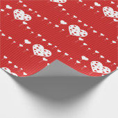 Sweet Lovely Romantic Red White Hearts Geschenkpapier (Ecke)