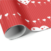 Sweet Lovely Romantic Red White Hearts Geschenkpapier (Rolleneckpunkt)