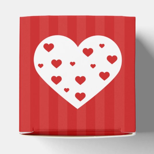 Sweet Lovely Romantic Red White Hearts Geschenkschachtel (Oben)