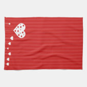 Sweet Lovely Romantic Red White Hearts Geschirrtuch (Horizontal)