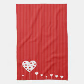 Sweet Lovely Romantic Red White Hearts Geschirrtuch (Vertikal)