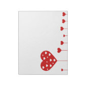 Sweet Lovely Romantic Red White Hearts Notizblock (Rotiert)