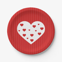 Sweet Lovely Romantic Red White Hearts Pappteller