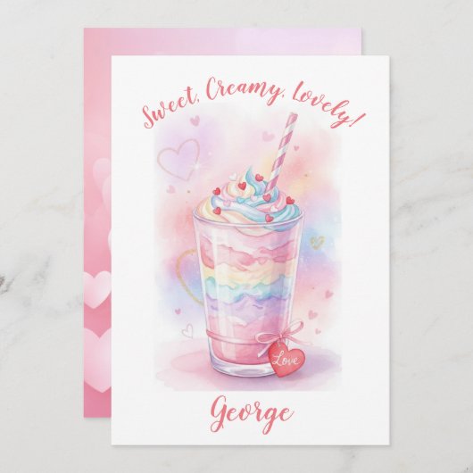 Sweet, Lovely Valentine's Greeting Flat Card (Vorne/Hinten)