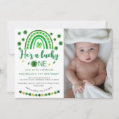 Sweet Lucky One Foto Geburtstagsparty Einladung (Vorderseite)