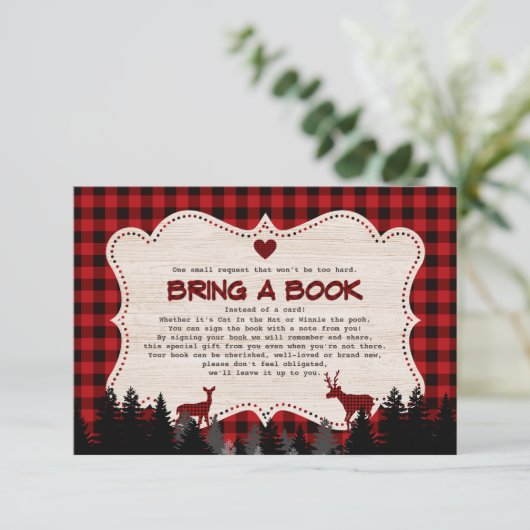 Sweet Lumberjack Baby Dusche buchen Begleitkarte (Stehend Vorderseite)