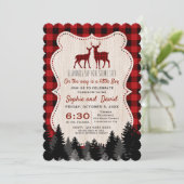 Sweet Lumberjack Little Hunter Baby Dusche Einladung (Stehend Vorderseite)