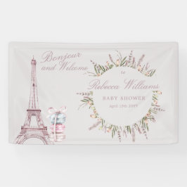 Sweet Macaron Bonjour Bebe Paris Baby Dusche Banner