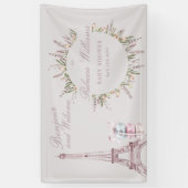 Sweet Macaron Bonjour Bebe Paris Baby Dusche Banner (Vertikal)