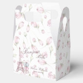 Sweet Macaron Bonjour Bebe Paris Baby Dusche Geschenkschachtel (Geöffnet)