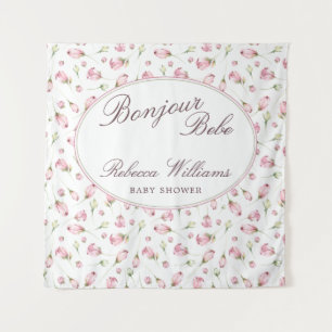 Sweet Macaron Bonjour Bebe Rose Babydusche Wandteppich