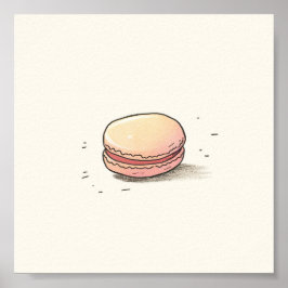 Sweet Macaron Illustration - Niedliches französisc Poster