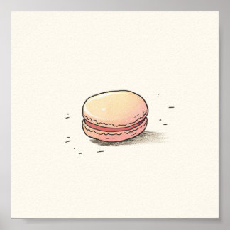 Sweet Macaron Illustration - Niedliches französisc Poster