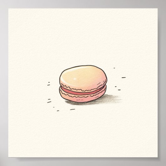 Sweet Macaron Illustration - Niedliches französisc Poster (Vorne)