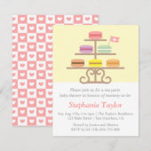 Sweet Macaron, Tea Party Babydusche, Mama zu sein Einladung (Vorne/Hinten)