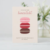 Sweet Macarons Kinder Klassenzimmer Valentine Einladung (Stehend Vorderseite)