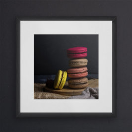 Sweet Macarons Küche Poster Macarons Red Yellow