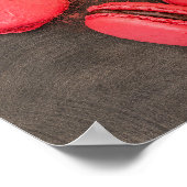 Sweet Macarons Küchenplakat | Macarons Rotes Rosa Poster (Ecke)