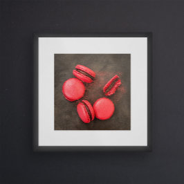 Sweet Macarons Küchenplakat | Macarons Rotes Rosa Poster