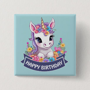 Sweet Magical Baby Unicorn Button